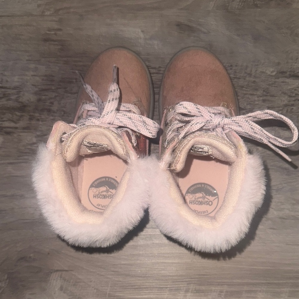 Carter's Pink Kids Boots with Fur Trim - Picture 6 of 6